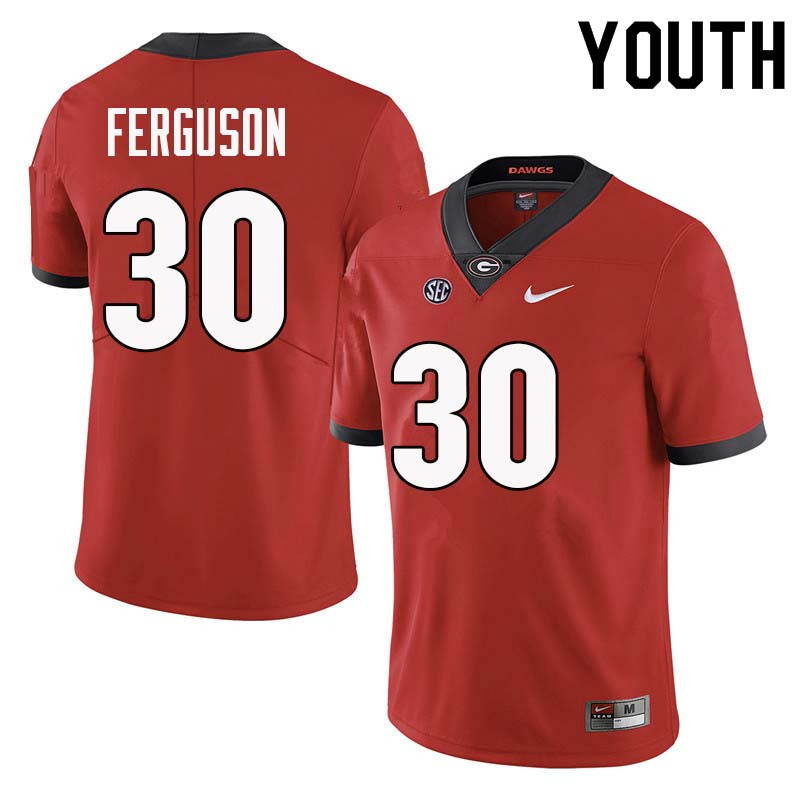Youth Georgia Bulldogs #30 Ed Ferguson College Football Jerseys Sale-Red - Click Image to Close